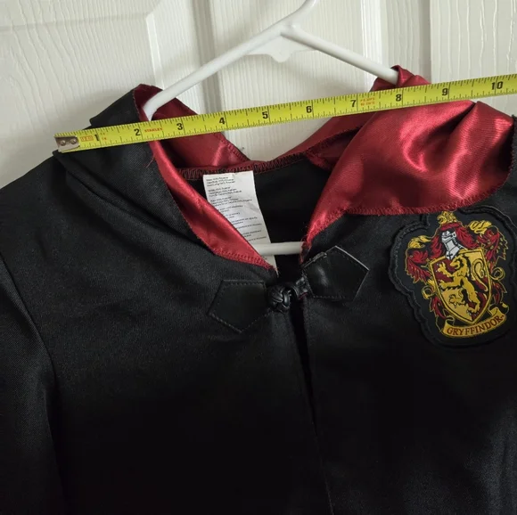 Harry Potter Robe Kids Medium Gryffindor Black Red Costume Hermione Cloak Hood - Picture 9 of 12